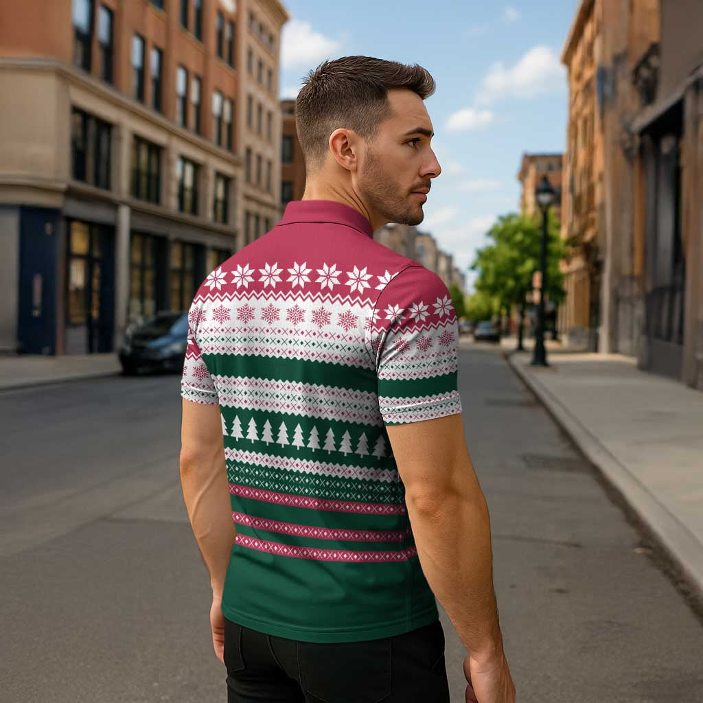 Christmas Cookies Bite Me Zipper Polo Shirt with Gingerbread Man Candy Canes and Snowflake Tree - Wonder Print Shop