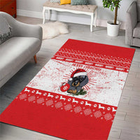 Christmas Dachshund Dog Area Rug Santa Hat Woof Snowflake Paw Design - Wonder Print Shop