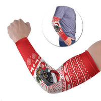 Christmas Dachshund Dog Arm Sleeves Santa Hat Woof Snowflake Paw Design - Wonder Print Shop