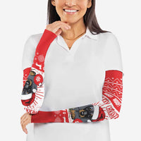 Christmas Dachshund Dog Arm Sleeves Santa Hat Woof Snowflake Paw Design - Wonder Print Shop