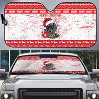 Christmas Dachshund Dog Auto Sun Shade Santa Hat Woof Snowflake Paw Design - Wonder Print Shop
