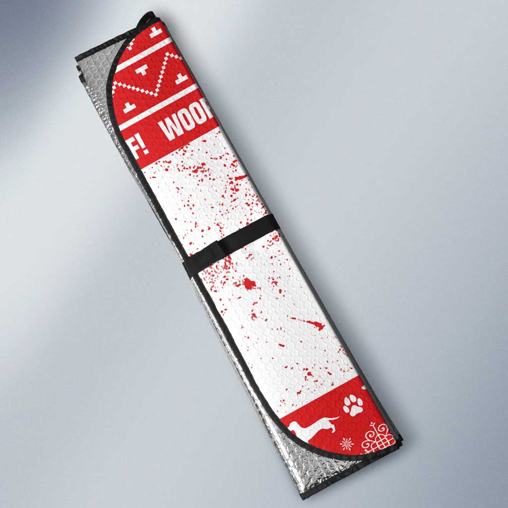 Christmas Dachshund Dog Auto Sun Shade Santa Hat Woof Snowflake Paw Design - Wonder Print Shop