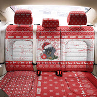 Christmas Dachshund Dog Back Car Seat Cover Santa Hat Woof Snowflake Paw Design - Wonder Print Shop