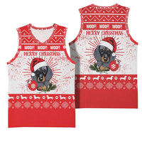 Christmas Dachshund Dog Basketball Jersey Santa Hat Woof Snowflake Paw Design - Wonder Print Shop