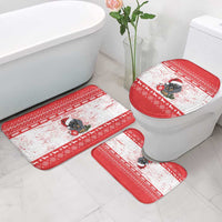 Christmas Dachshund Dog Bathroom Set Santa Hat Woof Snowflake Paw Design - Wonder Print Shop