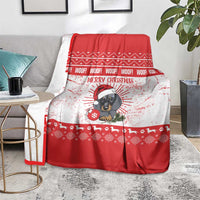 Christmas Dachshund Dog Blanket Santa Hat Woof Snowflake Paw Design - Wonder Print Shop