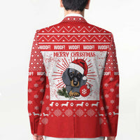 Christmas Dachshund Dog Blazer Santa Hat Woof Snowflake Paw Design - Wonder Print Shop