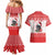 Christmas Dachshund Dog Couples Matching Mermaid Dress and Hawaiian Shirt Santa Hat Woof Snowflake Paw Design - Wonder Print Shop
