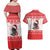 Christmas Dachshund Dog Couples Matching Off Shoulder Maxi Dress and Hawaiian Shirt Santa Hat Woof Snowflake Paw Design - Wonder Print Shop