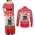Christmas Dachshund Dog Couples Matching Off Shoulder Maxi Dress and Long Sleeve Button Shirt Santa Hat Woof Snowflake Paw Design - Wonder Print Shop