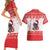 Christmas Dachshund Dog Couples Matching Short Sleeve Bodycon Dress and Hawaiian Shirt Santa Hat Woof Snowflake Paw Design - Wonder Print Shop