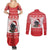 Christmas Dachshund Dog Couples Matching Summer Maxi Dress and Long Sleeve Button Shirt Santa Hat Woof Snowflake Paw Design - Wonder Print Shop