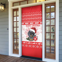 Christmas Dachshund Dog Door Cover Santa Hat Woof Snowflake Paw Design - Wonder Print Shop