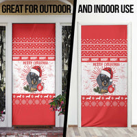 Christmas Dachshund Dog Door Cover Santa Hat Woof Snowflake Paw Design - Wonder Print Shop