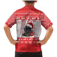 Christmas Dachshund Dog Family Matching Mermaid Dress and Hawaiian Shirt Santa Hat Woof Snowflake Paw Design - Wonder Print Shop