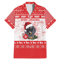 Christmas Dachshund Dog Family Matching Mermaid Dress and Hawaiian Shirt Santa Hat Woof Snowflake Paw Design - Wonder Print Shop