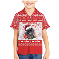 Christmas Dachshund Dog Family Matching Mermaid Dress and Hawaiian Shirt Santa Hat Woof Snowflake Paw Design - Wonder Print Shop