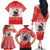 Christmas Dachshund Dog Family Matching Off The Shoulder Long Sleeve Dress and Hawaiian Shirt Santa Hat Woof Snowflake Paw Design - Wonder Print Shop