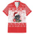 Christmas Dachshund Dog Family Matching Off The Shoulder Long Sleeve Dress and Hawaiian Shirt Santa Hat Woof Snowflake Paw Design - Wonder Print Shop