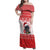 Christmas Dachshund Dog Family Matching Off Shoulder Maxi Dress and Hawaiian Shirt Santa Hat Woof Snowflake Paw Design - Wonder Print Shop
