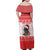 Christmas Dachshund Dog Family Matching Off Shoulder Maxi Dress and Hawaiian Shirt Santa Hat Woof Snowflake Paw Design - Wonder Print Shop