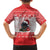 Christmas Dachshund Dog Family Matching Off Shoulder Short Dress and Hawaiian Shirt Santa Hat Woof Snowflake Paw Design - Wonder Print Shop