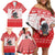 Christmas Dachshund Dog Family Matching Off Shoulder Short Dress and Hawaiian Shirt Santa Hat Woof Snowflake Paw Design - Wonder Print Shop