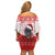 Christmas Dachshund Dog Family Matching Off Shoulder Short Dress and Hawaiian Shirt Santa Hat Woof Snowflake Paw Design - Wonder Print Shop