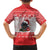Christmas Dachshund Dog Family Matching Short Sleeve Bodycon Dress and Hawaiian Shirt Santa Hat Woof Snowflake Paw Design - Wonder Print Shop