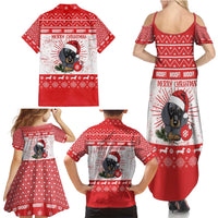 Christmas Dachshund Dog Family Matching Summer Maxi Dress and Hawaiian Shirt Santa Hat Woof Snowflake Paw Design - Wonder Print Shop