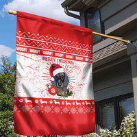 Christmas Dachshund Dog Garden Flag Santa Hat Woof Snowflake Paw Design - Wonder Print Shop