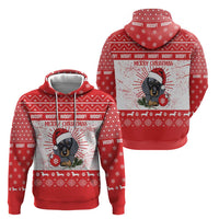 Christmas Dachshund Dog Hoodie Santa Hat Woof Snowflake Paw Design - Wonder Print Shop