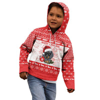 Christmas Dachshund Dog Kid Hoodie Santa Hat Woof Snowflake Paw Design - Wonder Print Shop