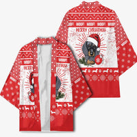Christmas Dachshund Dog Kimono Santa Hat Woof Snowflake Paw Design - Wonder Print Shop