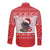 Christmas Dachshund Dog Long Sleeve Button Shirt Santa Hat Woof Snowflake Paw Design - Wonder Print Shop