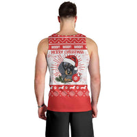 Christmas Dachshund Dog Men Tank Top Santa Hat Woof Snowflake Paw Design - Wonder Print Shop