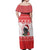 Christmas Dachshund Dog Off Shoulder Maxi Dress Santa Hat Woof Snowflake Paw Design - Wonder Print Shop
