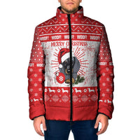 Christmas Dachshund Dog Padded Jacket Santa Hat Woof Snowflake Paw Design - Wonder Print Shop