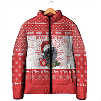 Christmas Dachshund Dog Padded Jacket Santa Hat Woof Snowflake Paw Design - Wonder Print Shop