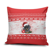 Christmas Dachshund Dog Pillow Cover Santa Hat Woof Snowflake Paw Design - Wonder Print Shop