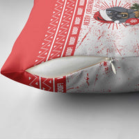Christmas Dachshund Dog Pillow Cover Santa Hat Woof Snowflake Paw Design - Wonder Print Shop