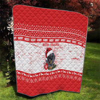 Christmas Dachshund Dog Quilt Santa Hat Woof Snowflake Paw Design - Wonder Print Shop