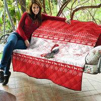 Christmas Dachshund Dog Quilt Santa Hat Woof Snowflake Paw Design - Wonder Print Shop