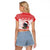 Christmas Dachshund Dog Raglan Cropped T Shirt Santa Hat Woof Snowflake Paw Design - Wonder Print Shop