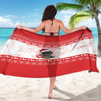 Christmas Dachshund Dog Sarong Santa Hat Woof Snowflake Paw Design - Wonder Print Shop