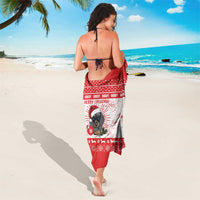 Christmas Dachshund Dog Sarong Santa Hat Woof Snowflake Paw Design - Wonder Print Shop