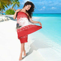 Christmas Dachshund Dog Sarong Santa Hat Woof Snowflake Paw Design - Wonder Print Shop