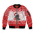 Christmas Dachshund Dog Sleeve Zip Bomber Jacket Santa Hat Woof Snowflake Paw Design - Wonder Print Shop