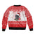 Christmas Dachshund Dog Sleeve Zip Bomber Jacket Santa Hat Woof Snowflake Paw Design - Wonder Print Shop