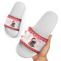 Christmas Dachshund Dog Slide Sandals Santa Hat Woof Snowflake Paw Design - Wonder Print Shop